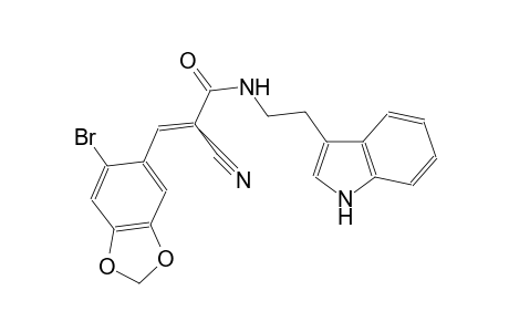 (2E)-3-(6-bromo-1,3-benzodioxol-5-yl)-2-cyano-N-[2-(1H-indol-3-yl)ethyl]-2-propenamide