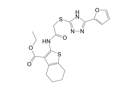 1-Benzothiophene-3-carboxylic acid, 2-[[2-[[5-(2-furanyl)-4H-1,2,4-triazol-3-yl]thio]acetyl]amino]-4,5,6,7-tetrahydro-, ethyl ester