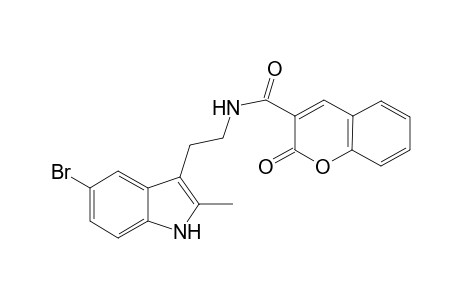 N-[2-(5-bromanyl-2-methyl-1H-indol-3-yl)ethyl]-2-oxidanylidene-chromene-3-carboxamide