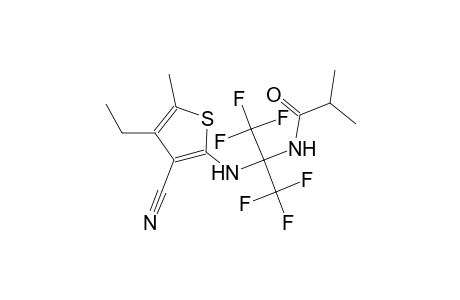 N-[1-(3-Cyano-4-ethyl-5-methyl-thiophen-2-ylamino)-2,2,2-trifluoro-1-trifluoromethyl-ethyl]-isobutyramide