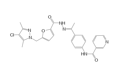 N-[4-((1E)-N-{5-[(4-chloro-3,5-dimethyl-1H-pyrazol-1-yl)methyl]-2-furoyl}ethanehydrazonoyl)phenyl]nicotinamide