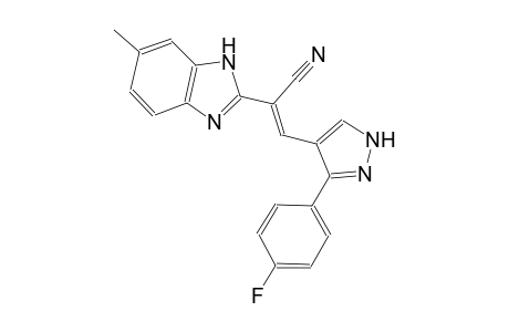 (E)-3-[5-(4-fluorophenyl)-1H-pyrazol-4-yl]-2-(6-methyl-1H-benzimidazol-2-yl)-2-propenenitrile