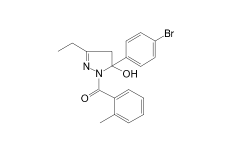 5-(4-Bromophenyl)-3-ethyl-1-(2-methylbenzoyl)-4,5-dihydro-1H-pyrazol-5-ol