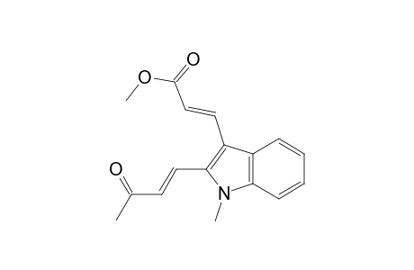 2-Propenoic acid, 3-[1-methyl-2-(3-oxo-1-butenyl)-1H-indol-3-yl]-, methyl ester, (E,E)-