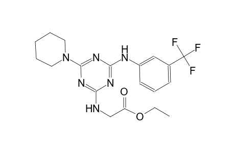 acetic acid, [[4-(1-piperidinyl)-6-[[3-(trifluoromethyl)phenyl]amino]-1,3,5-triazin-2-yl]amino]-, ethyl ester