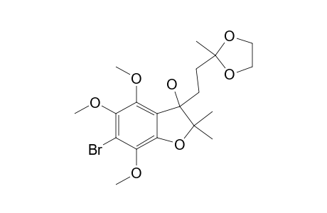 6-Bromo-3-(3,3-ethylenedioxybutyl)-4,5,7-trimethoxy-2,2-dimethyl-2,3-dihydrobenzofuran-3-ol