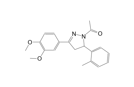 1H-pyrazole, 1-acetyl-3-(3,4-dimethoxyphenyl)-4,5-dihydro-5-(2-methylphenyl)-