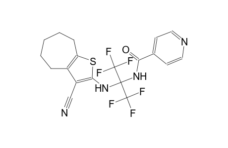 4-pyridinecarboxamide, N-[1-[(3-cyano-5,6,7,8-tetrahydro-4H-cyclohepta[b]thien-2-yl)amino]-2,2,2-trifluoro-1-(trifluoromethyl)ethyl]-