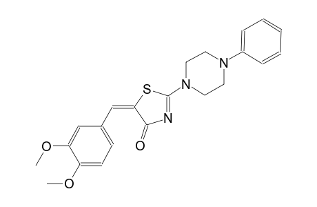 (5E)-5-(3,4-dimethoxybenzylidene)-2-(4-phenyl-1-piperazinyl)-1,3-thiazol-4(5H)-one