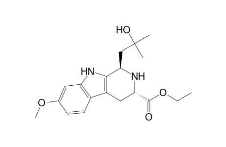 1H-Pyrido[3,4-b]indole-3-carboxylic acid, 2,3,4,9-tetrahydro-1-(2-hydroxy-2-methylpropyl)-7-methoxy-, ethyl ester, trans-(.+-.)-