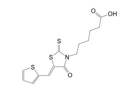6-[(5Z)-4-oxo-5-(2-thienylmethylene)-2-thioxo-1,3-thiazolidin-3-yl]hexanoic acid