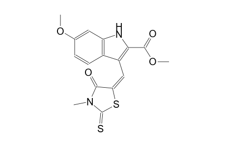 1H-indole-2-carboxylic acid, 6-methoxy-3-[(E)-(3-methyl-4-oxo-2-thioxo-5-thiazolidinylidene)methyl]-, methyl ester