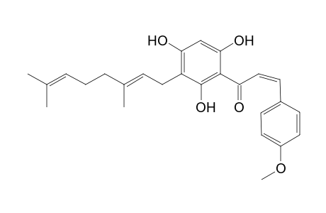 2',4',6'-Trihydroxy-4-methoxy-3'-(1''-geranyl)chalcone