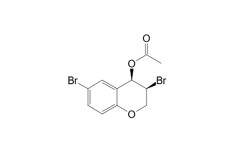 2H-1-Benzopyran-4-ol, 3,6-dibromo-3,4-dihydro-, acetate, cis-