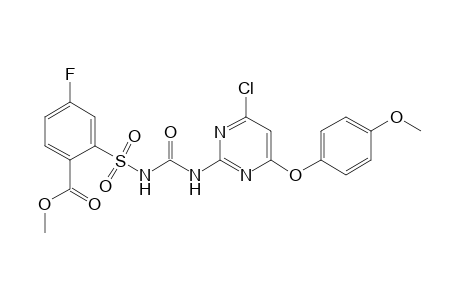 Benzoic acid, 2-[[[[[4-chloro-6-(4-methoxyphenoxy)-2-pyrimidinyl]amino]carbonyl]amino]sulfonyl]-4-fluoro-, methyl ester