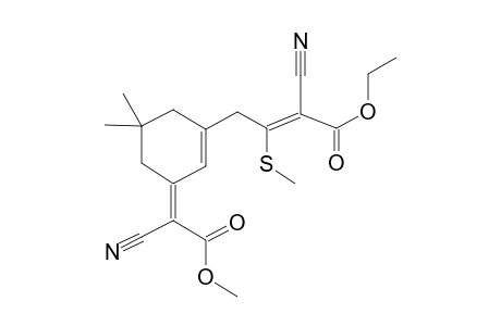 2-cyano-4-[3-(1-cyano-2-keto-2-methoxy-ethylidene)-5,5-dimethyl-1-cyclohexenyl]-3-(methylthio)but-2-enoic acid ethyl ester