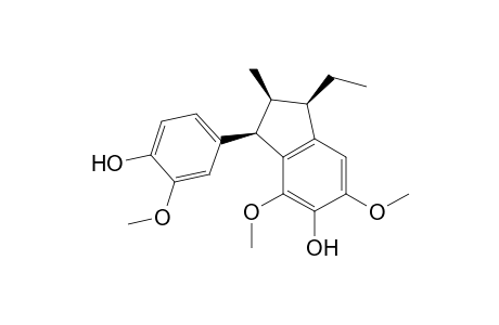 (1R*,2S*,3R*)-5,7-Dimethoxy-3-ethyl-6-hydroxy-1-(4-hydroxy-3-methoxyphenyl)-2-methyl-2,3-dihydroindene