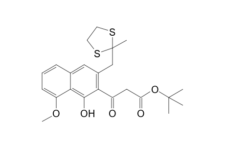 tert-Butyl 3-{1-Hydroxy-8-methoxy-3-[(2-methyl-1,3-dithiolan-2-yl)-methyl]naphthalen-2-yl}-3-oxopropionate