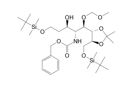 (phenylmethyl) N-[(1R,2R,3R)-5-[tert-butyl(dimethyl)silyl]oxy-1-[(4S,5S)-5-[[tert-butyl(dimethyl)silyl]oxymethyl]-2,2-dimethyl-1,3-dioxolan-4-yl]-1-(methoxymethoxy)-3-oxidanyl-pentan-2-yl]carbamate