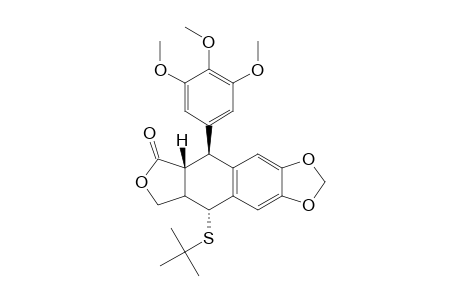 Furo[3',4':6,7]naphtho[2,3-d]-1,3-dioxol-6(5aH)-one, 9-[(1,1-dimethylethyl)thio]-5,8,8a,9-tetrahydro-5-(3,4,5-trimethoxyphenyl)-, [5S-(5.alpha.,5a.alpha.,8.beta.,9.beta.)]-
