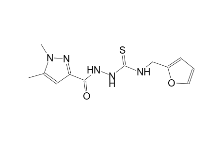 2-[(1,5-dimethyl-1H-pyrazol-3-yl)carbonyl]-N-(2-furylmethyl)hydrazinecarbothioamide