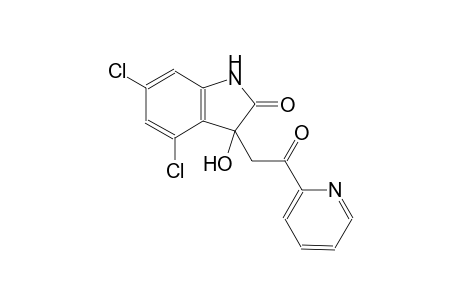 4,6-dichloro-3-hydroxy-3-[2-oxo-2-(2-pyridinyl)ethyl]-1,3-dihydro-2H-indol-2-one