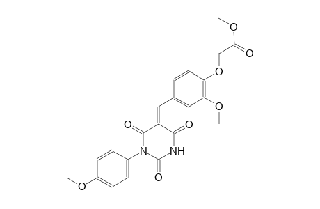 methyl {2-methoxy-4-[(E)-(1-(4-methoxyphenyl)-2,4,6-trioxotetrahydro-5(2H)-pyrimidinylidene)methyl]phenoxy}acetate