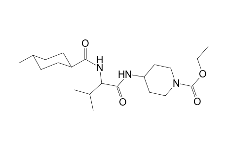 1-piperidinecarboxylic acid, 4-[[3-methyl-2-[[(4-methylcyclohexyl)carbonyl]amino]-1-oxobutyl]amino]-, ethyl ester