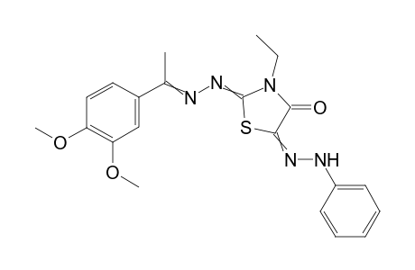 2-(2-(1-(3,4-Dimethoxyphenyl)ethylidine)hydrazono)-3-ethyl-5-phenylazo-thiazolidin-4-one