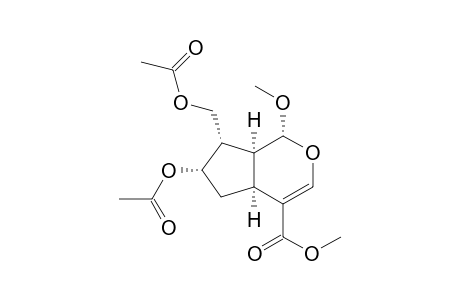 (-)-6alpha-Acetoxy-7alpha-acetoxymethyl-1alpha-methoxy-1,4aalpha,5,6,7,7aalpha-hexahydrocyclopenta[c]-pyran-4-carboxylic acid-methylester