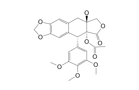 ERLANGERIN-D;2-ALPHA-ACETOXY-3-BETA-HYDROXYISODEOXYPODOPHYLLOTOXIN