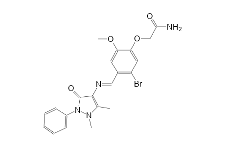 2-(5-bromo-4-{(E)-[(1,5-dimethyl-3-oxo-2-phenyl-2,3-dihydro-1H-pyrazol-4-yl)imino]methyl}-2-methoxyphenoxy)acetamide
