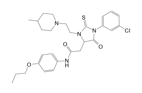 2-{1-(3-chlorophenyl)-3-[2-(4-methyl-1-piperidinyl)ethyl]-5-oxo-2-thioxo-4-imidazolidinyl}-N-(4-propoxyphenyl)acetamide