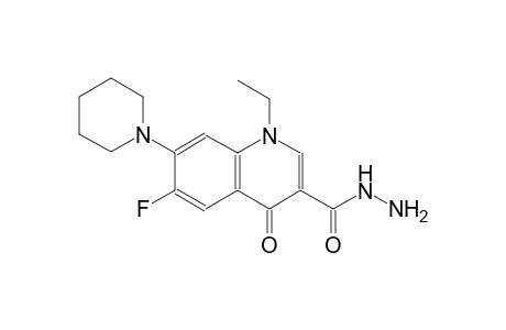 3-quinolinecarboxylic acid, 1-ethyl-6-fluoro-1,4-dihydro-4-oxo-7-(1-piperidinyl)-, hydrazide