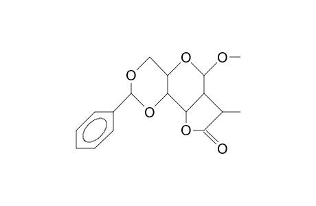 Methyl 5'-(R)-2-deoxy-5'-methyl-2-(2-oxoethyl)-4,6-O-(phenylmethylene)-A-D-allopyranoside 2',3-lactone