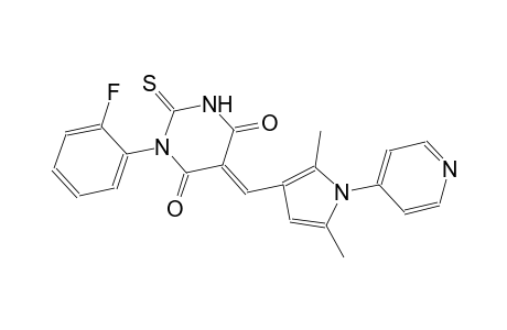 (5E)-5-{[2,5-dimethyl-1-(4-pyridinyl)-1H-pyrrol-3-yl]methylene}-1-(2-fluorophenyl)-2-thioxodihydro-4,6(1H,5H)-pyrimidinedione