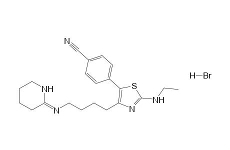 2-Ethylamino-5-(4-cyanophenyl)-4-[4-(piperidin-2-ylidene)aminobutyl]thiazole hydrobromide