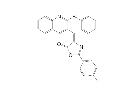 5(4H)-oxazolone, 2-(4-methylphenyl)-4-[[8-methyl-2-(phenylthio)-3-quinolinyl]methylene]-, (4E)-