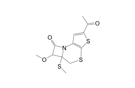 2-Acetyl-5a,6-dihydroxy-5a-methylthio-6-methoxyazeto[1,2-d]thieno[2,3-b]thiazin-7(5H)-one