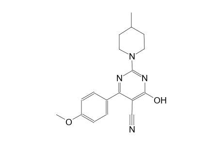 4-hydroxy-6-(4-methoxyphenyl)-2-(4-methyl-1-piperidinyl)-5-pyrimidinecarbonitrile