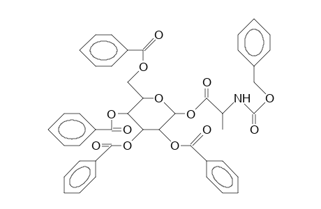 2,3,4,6-Tetra-O-benzoyl-1-O-(N-benzyloxycarbonyl-alanyl)-B-D-glucopyranose