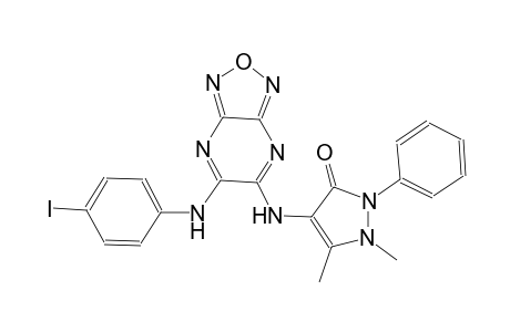 4-{[6-(4-iodoanilino)[1,2,5]oxadiazolo[3,4-b]pyrazin-5-yl]amino}-1,5-dimethyl-2-phenyl-1,2-dihydro-3H-pyrazol-3-one