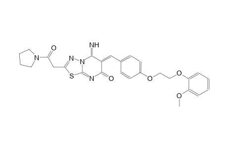 (6Z)-5-imino-6-{4-[2-(2-methoxyphenoxy)ethoxy]benzylidene}-2-[2-oxo-2-(1-pyrrolidinyl)ethyl]-5,6-dihydro-7H-[1,3,4]thiadiazolo[3,2-a]pyrimidin-7-one