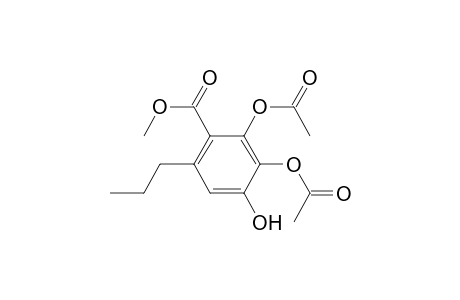 Benzoic acid, 2,3-bis(acetyloxy)-4-hydroxy-6-propyl-, methyl ester