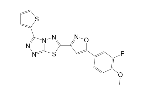 [1,2,4]triazolo[3,4-b][1,3,4]thiadiazole, 6-[5-(3-fluoro-4-methoxyphenyl)-3-isoxazolyl]-3-(2-thienyl)-