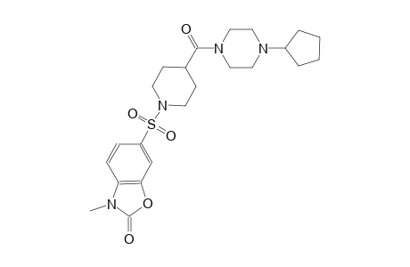 2(3H)-benzoxazolone, 6-[[4-[(4-cyclopentyl-1-piperazinyl)carbonyl]-1-piperidinyl]sulfonyl]-3-methyl-