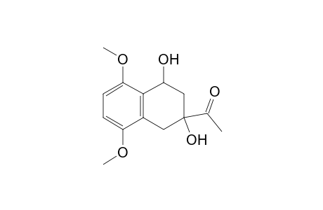 Ethanone, 1-(1,2,3,4-tetrahydro-2,4-dihydroxy-5,8-dimethoxy-2-naphthalenyl)-, cis-(.+-.)-