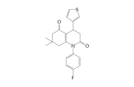 1-(4-fluorophenyl)-7,7-dimethyl-4-(3-thienyl)-3,4,6,8-tetrahydroquinoline-2,5-dione