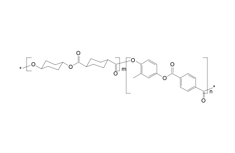 Poly[oxy-e-1,4-cyclohexyleneoxycarbonyl-e-1,4-cyclohexylenecarbonyl-beta-oxy-(2-methyl-1,4-phenylene)oxyterephthaloyl]