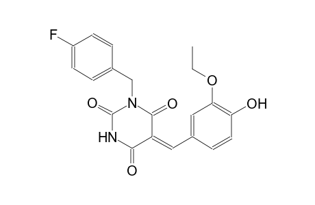 (5Z)-5-(3-ethoxy-4-hydroxybenzylidene)-1-(4-fluorobenzyl)-2,4,6(1H,3H,5H)-pyrimidinetrione